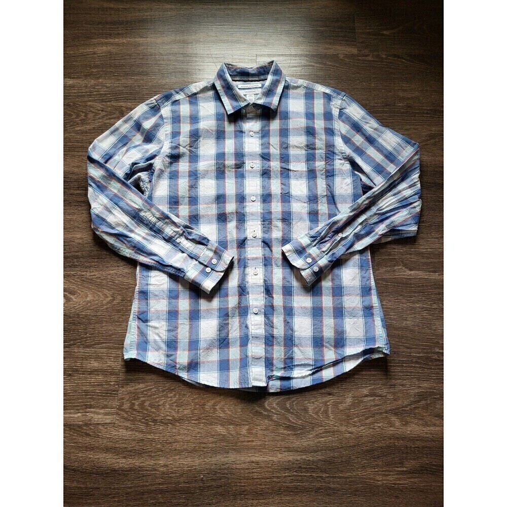 Amazon Essentials Slim Fit Long Sleeve Plaid Button Up Shirt Mens Size Large
